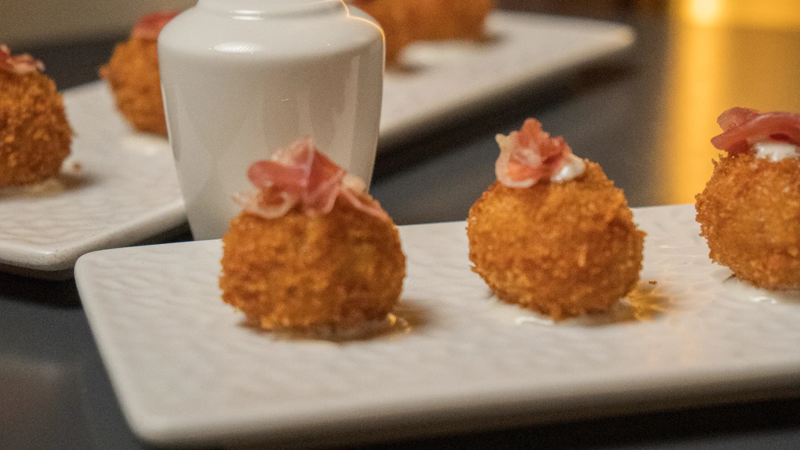 Ham croquettes at the AC Lounge