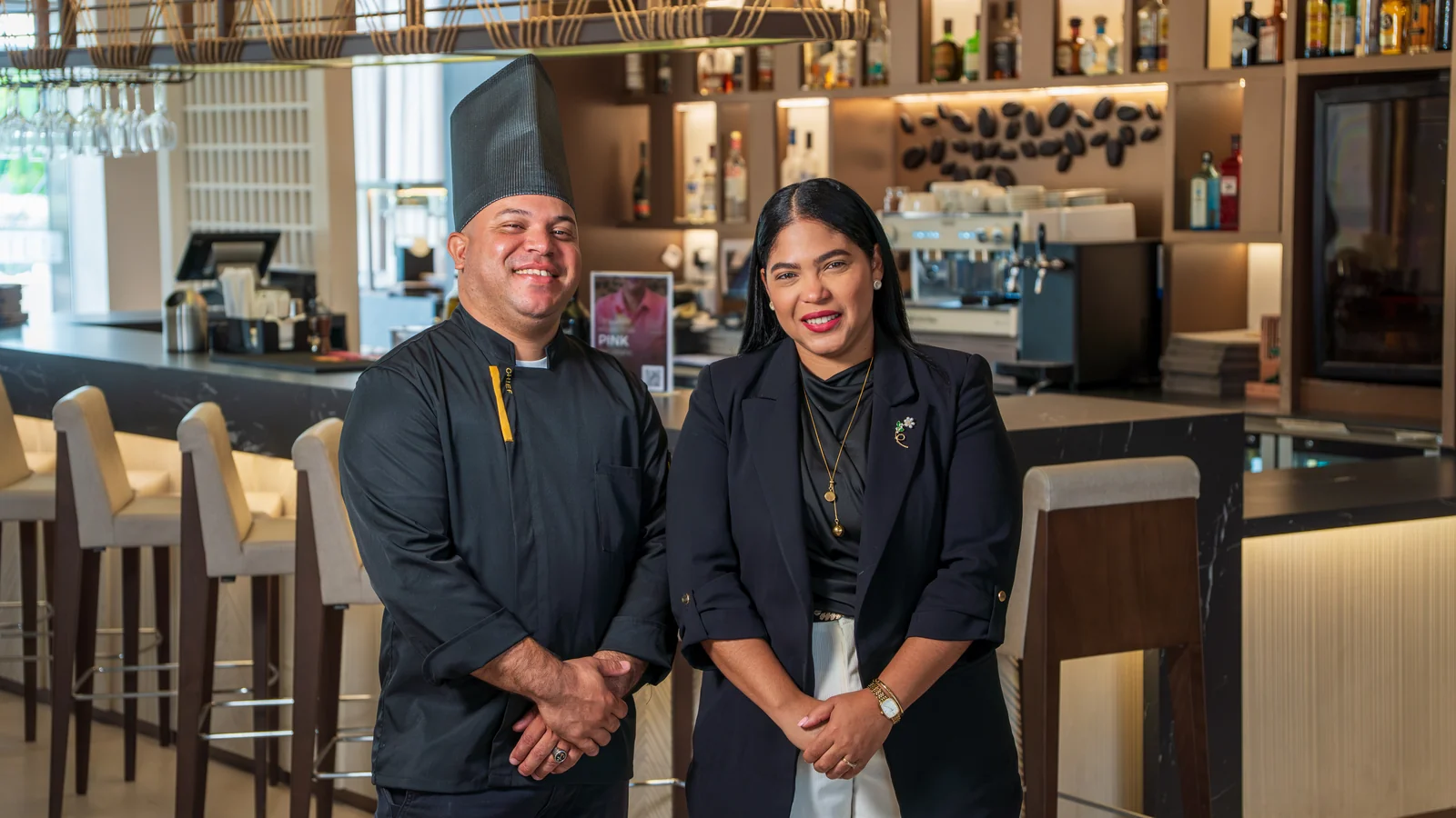 Chef and F&B manager at the bar