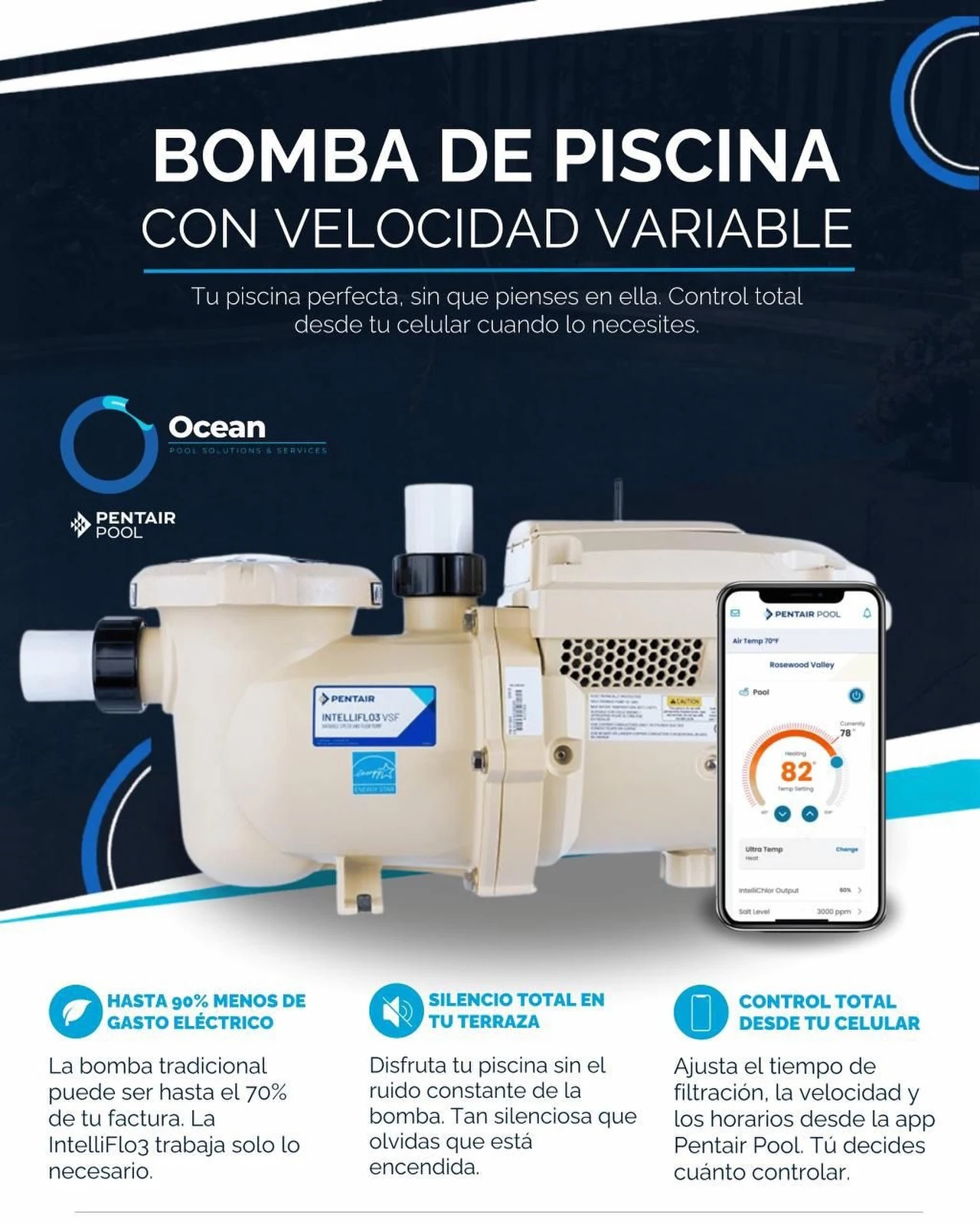 Ocean Pool Solutions — Variable-speed pump — Pentair IntelliFlo3
